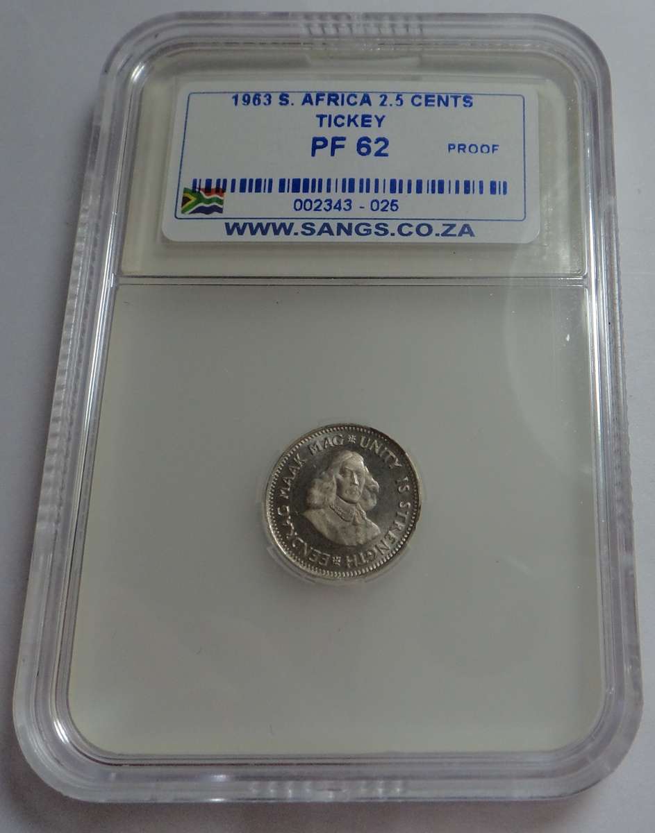 RSA 1963 Silver Tickey, Sangs PF62