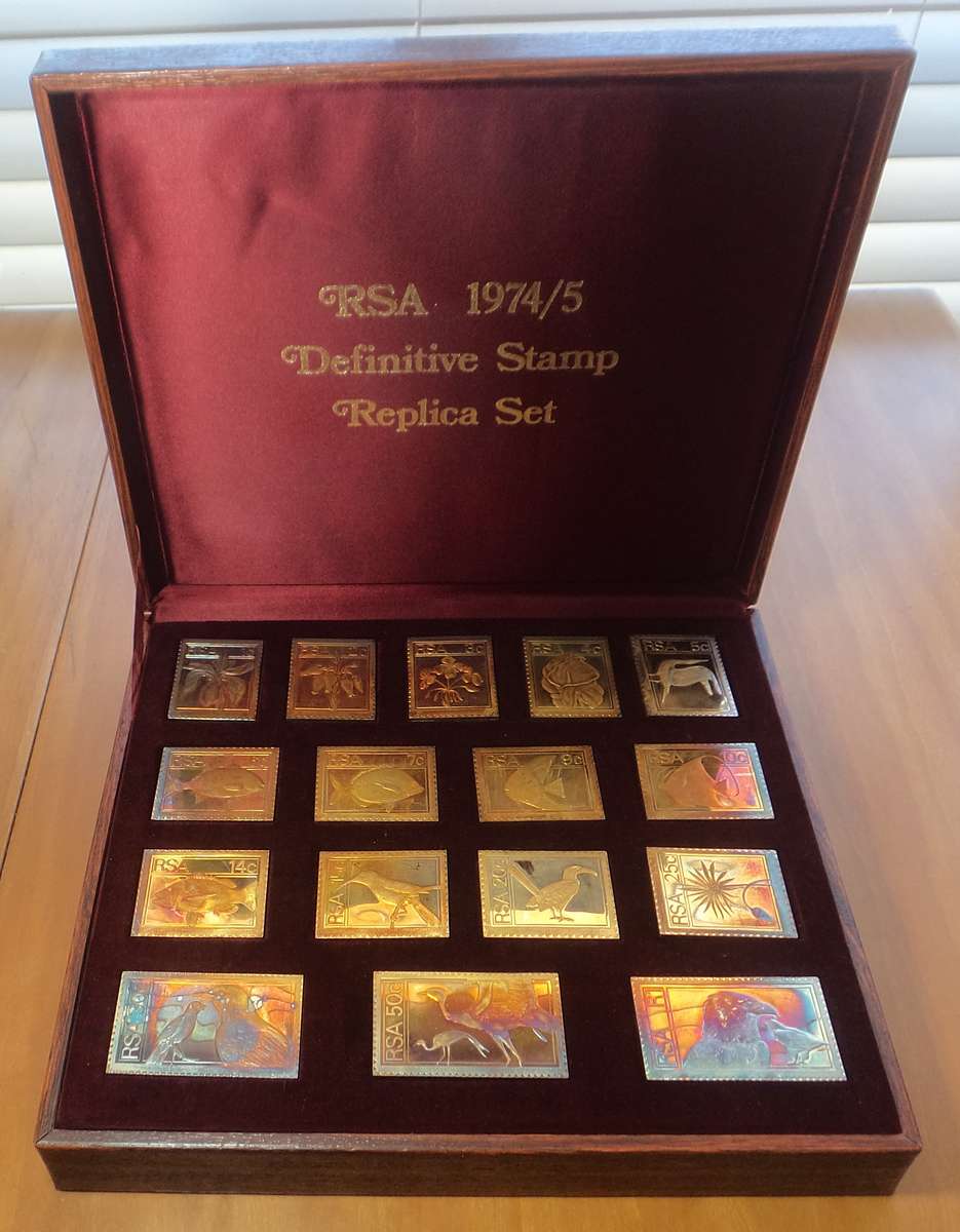 RSA 1974-75 Definitive Stamp Set: 16 Sterling Silver Medallions