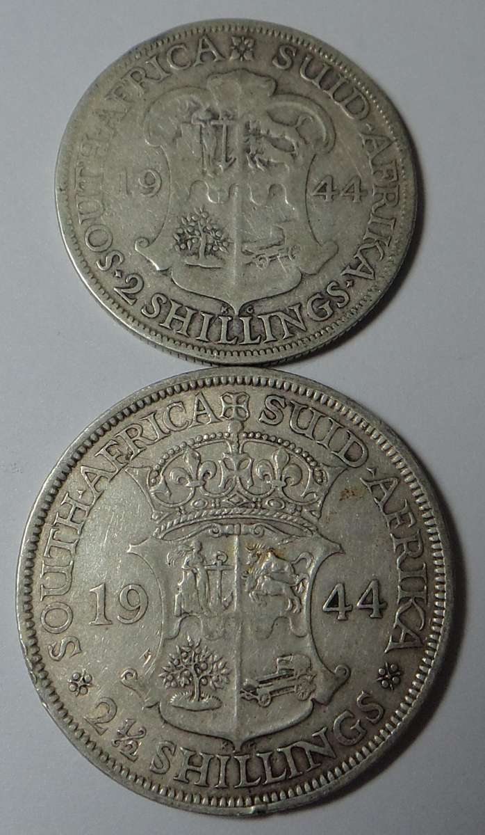 1944 SA Union 2-Shillings & Half Crown (2 sets available)