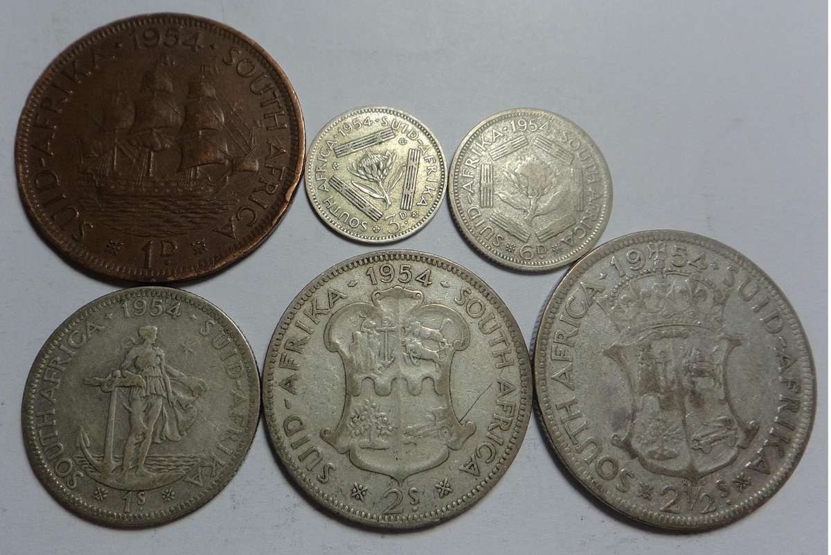 SA Union: Penny to Half Crown Set of 1954