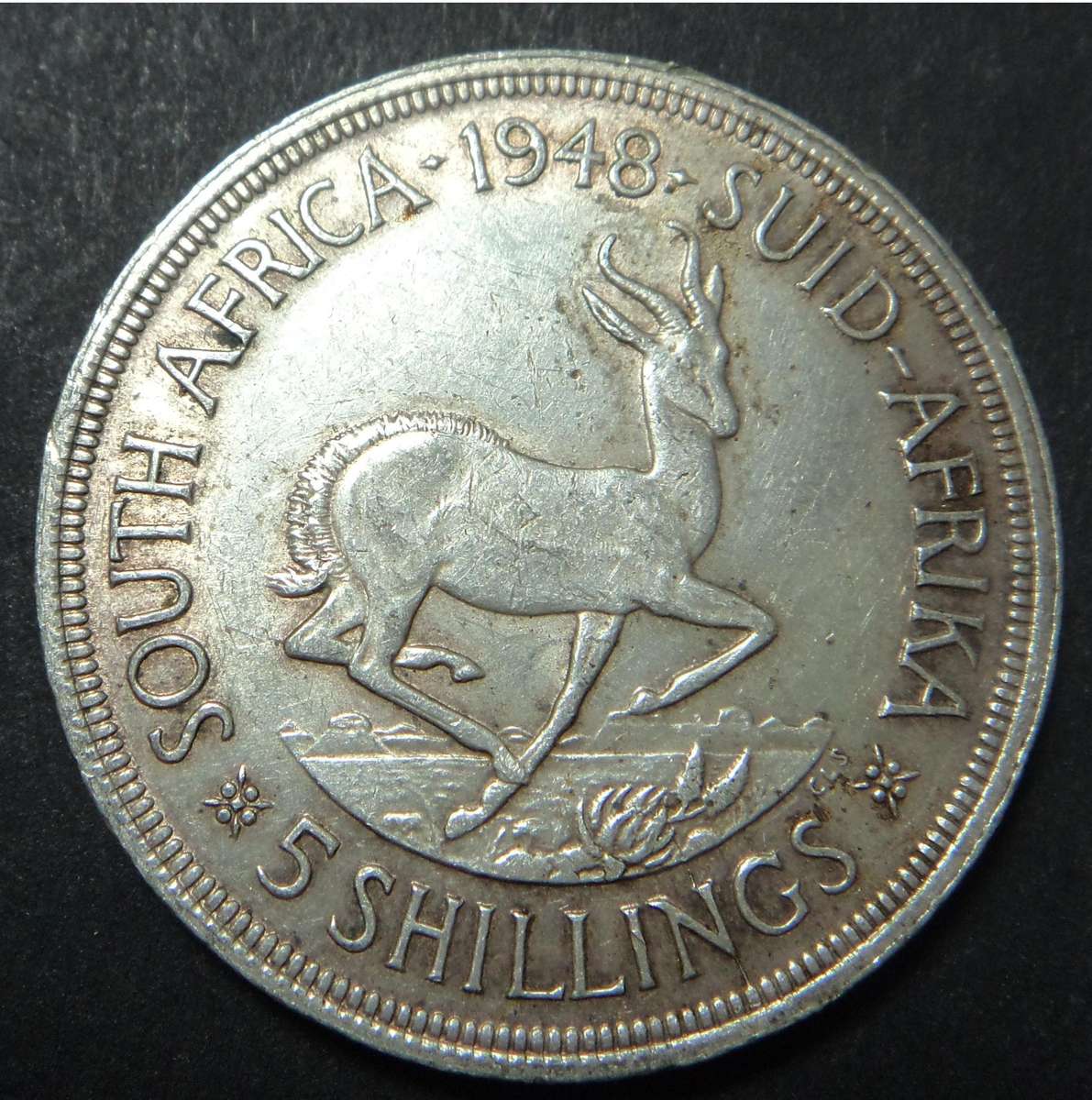 Union of SA Crown (5/-) of 1948 (2 available)