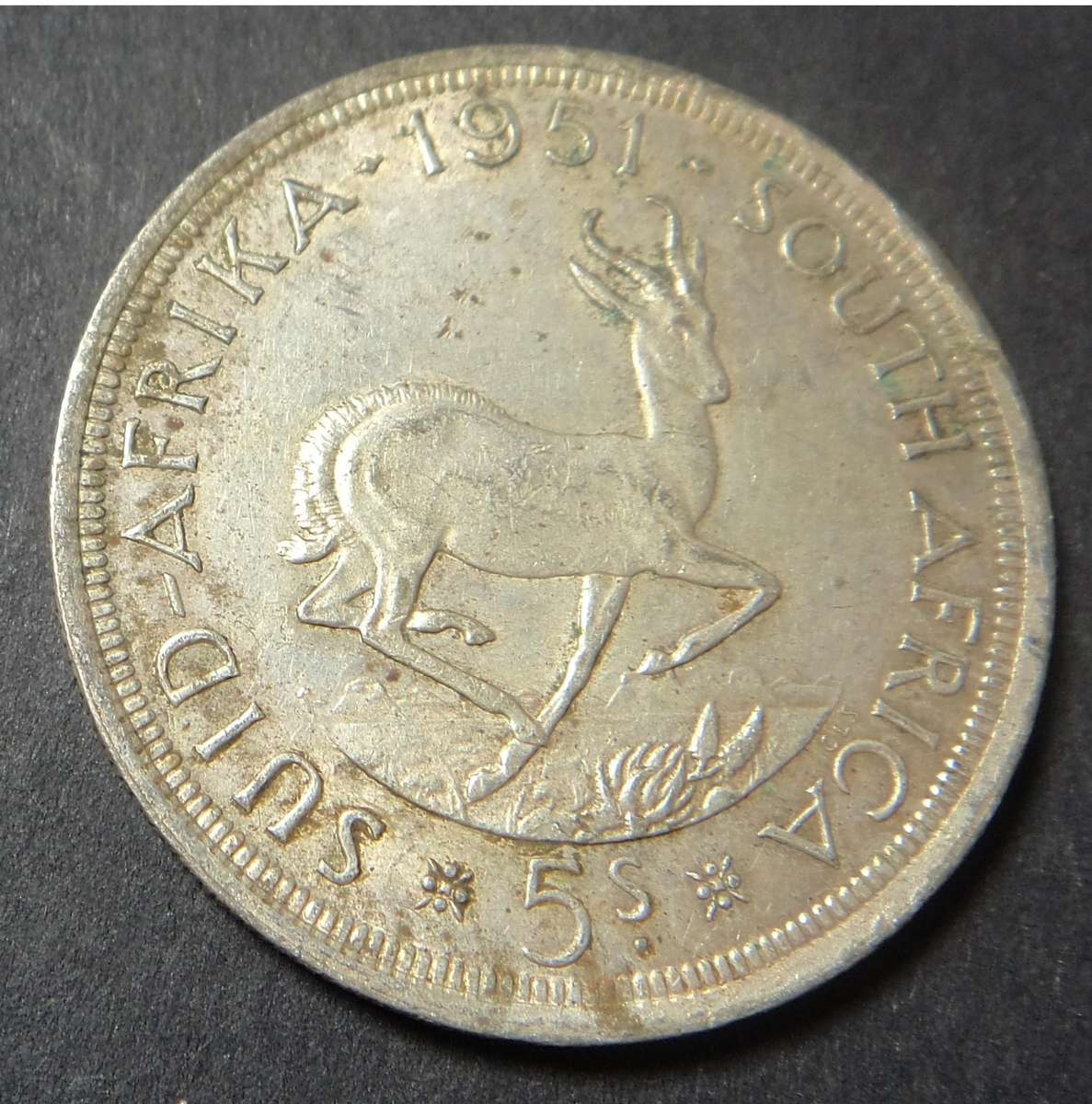 Union of SA Crown (5/-) of 1951 (4 available)