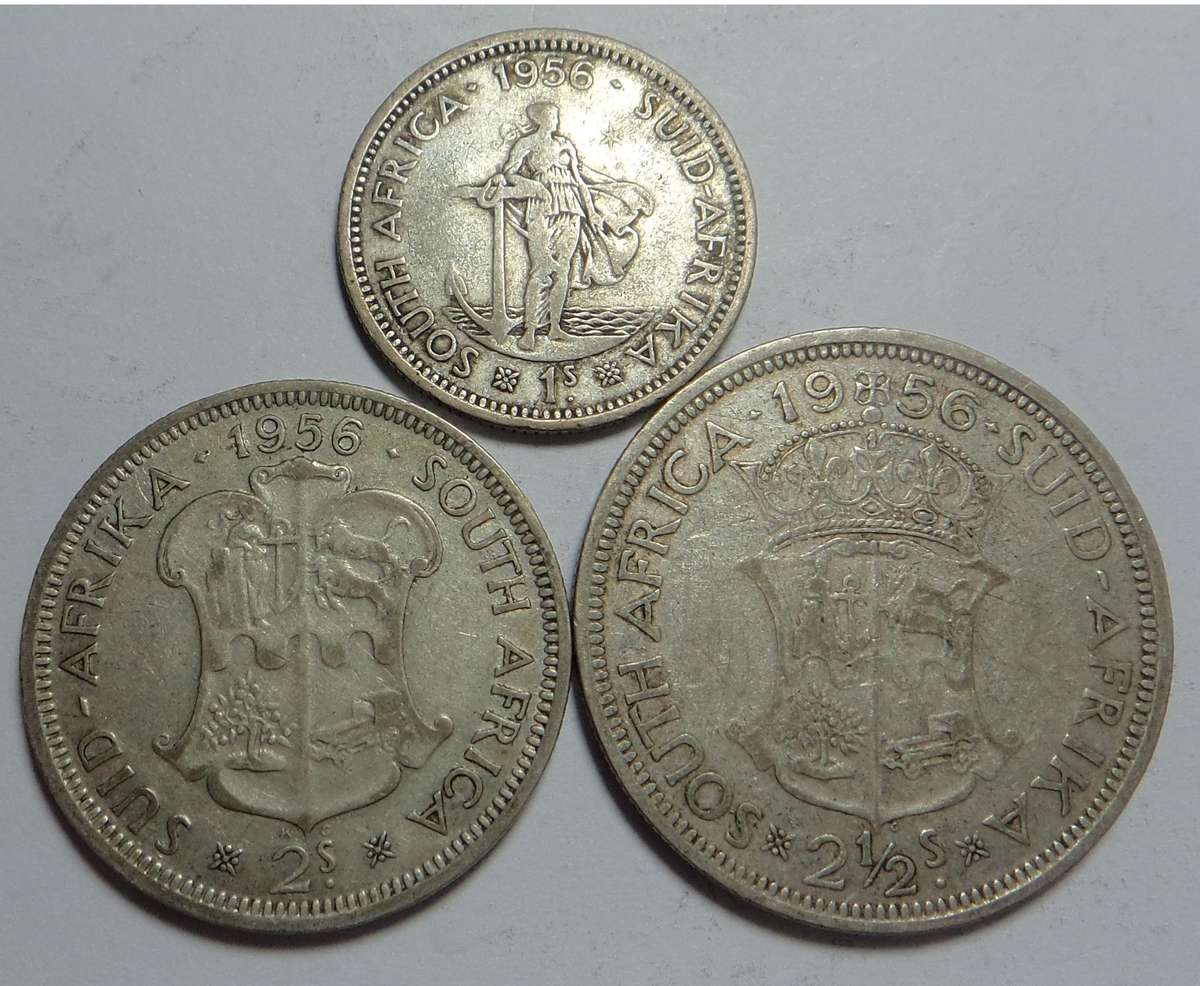 SA Union: 1956 1/-, 2/- & 2/6- (1 set available)