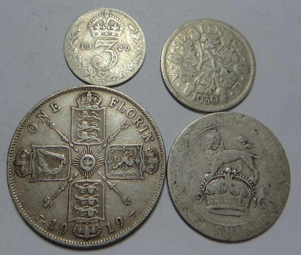 Great Britain George V Silver Set: 3d to Florin