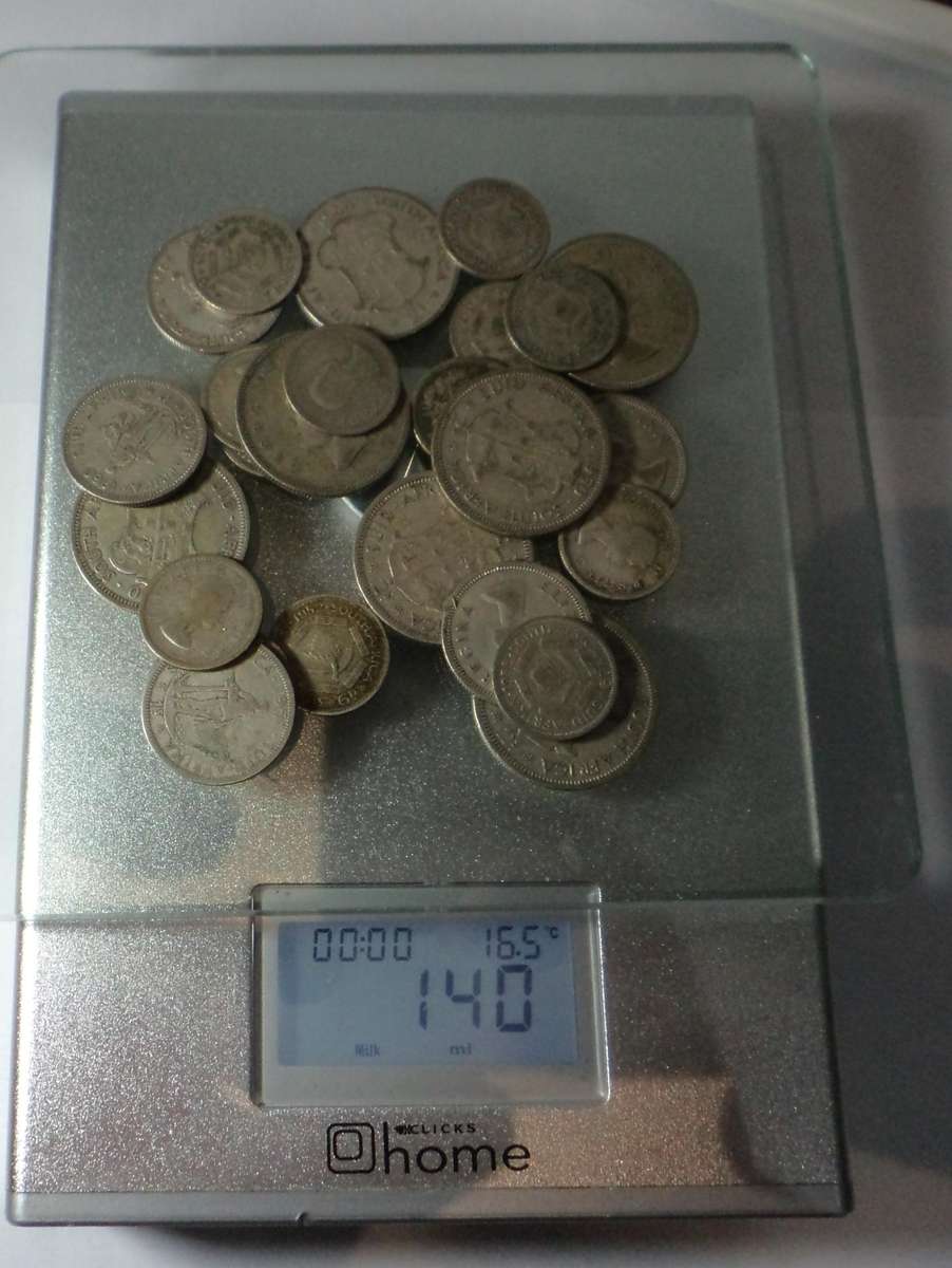 140 grams of 50% scrap silver