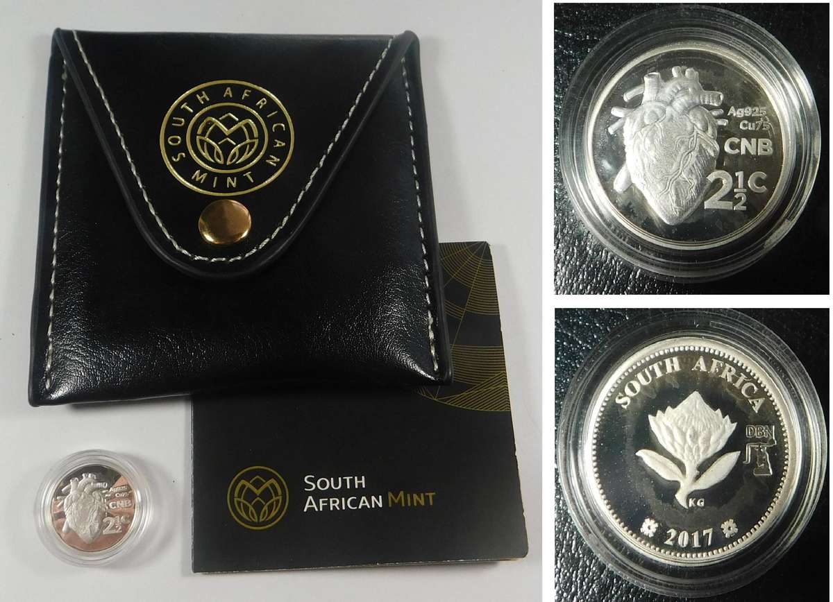 2017 Silver proof Tickey (Heart Transplant) Durban Privy Mark