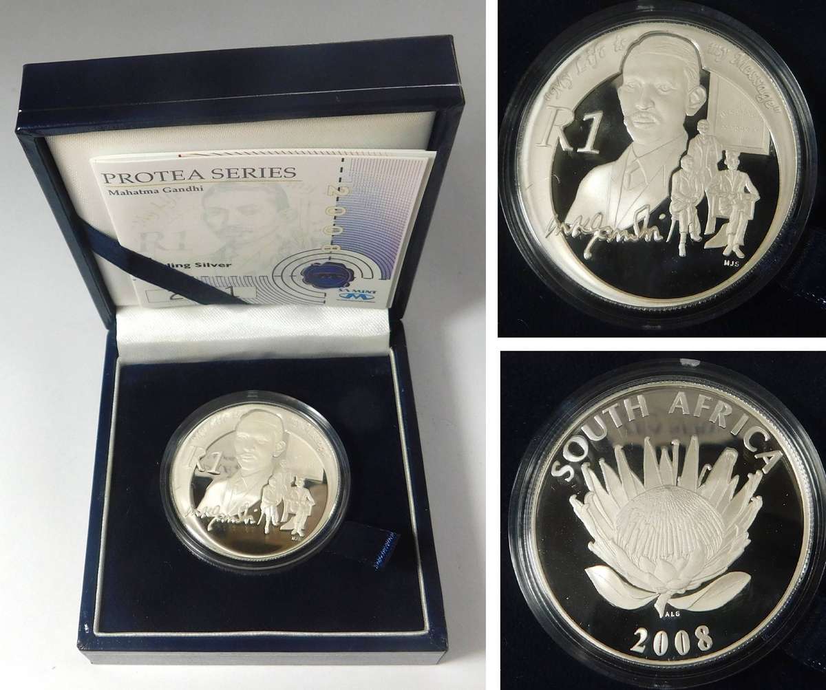 2008 RSA Silver Proof R1 (Gandhi)