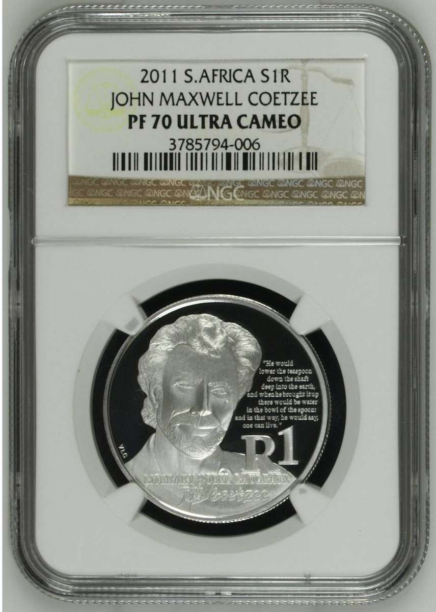 2011 Silver R1 (JM Coetzee): NGC PF 70 Ultra Cameo