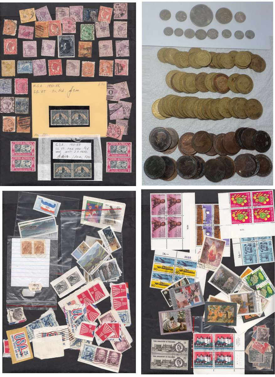 Collection of World Coins (incl. silver) & Stamps