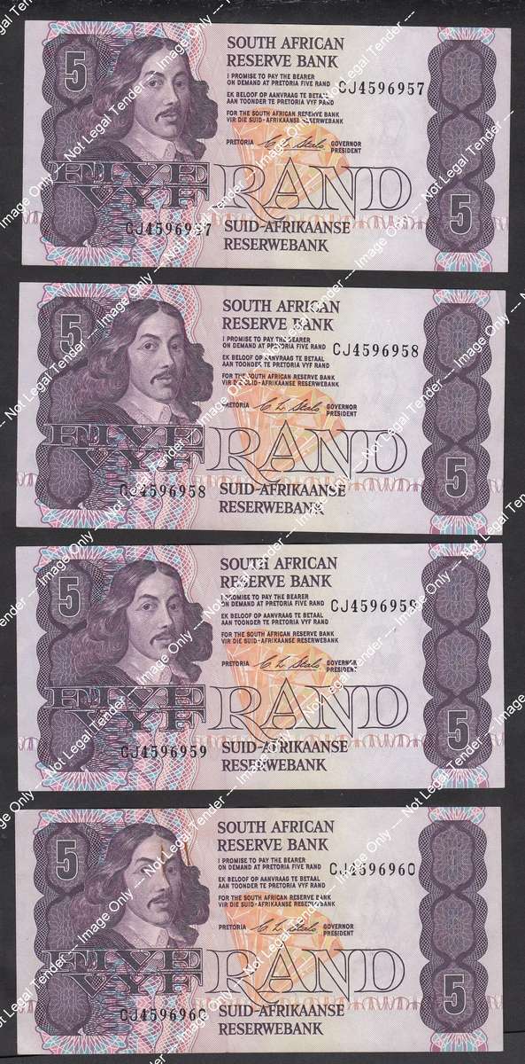 C Stals: Set of 4 x R5 notes in sequential order