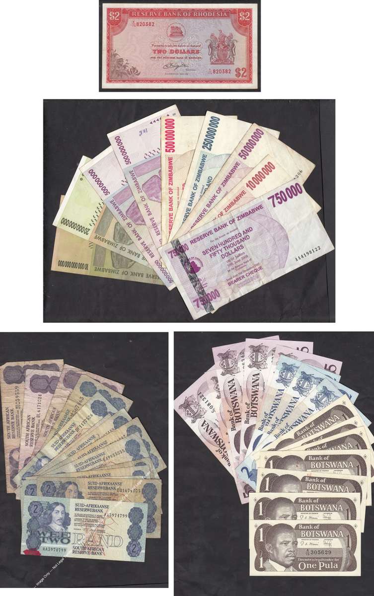 Southern Africa: Collection of Bank Notes incl. Rhodesia