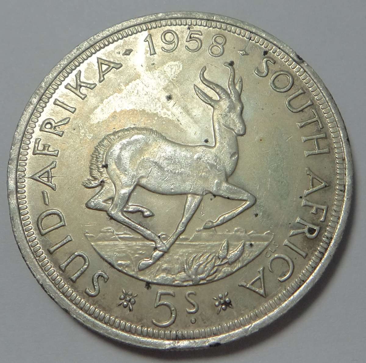 Union of South Africa: Silver Crown (5/-) of 1958