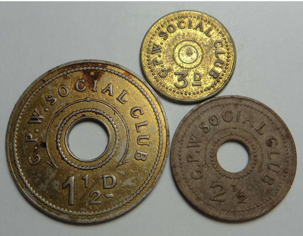 Government Printing Works Social Club Set of Tokens (MTB # MB905)