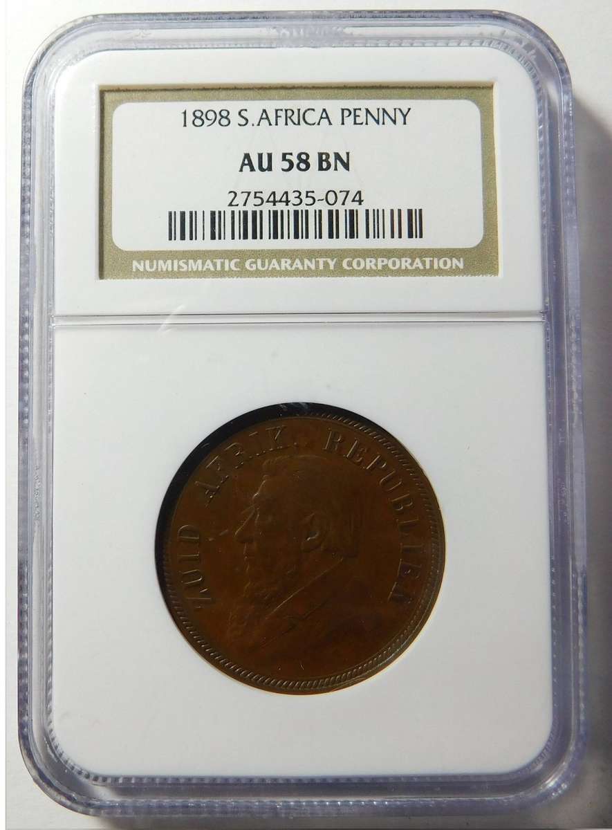 Paul Kruger ZAR Penny 1898, NGC AU58 BN (2 available)