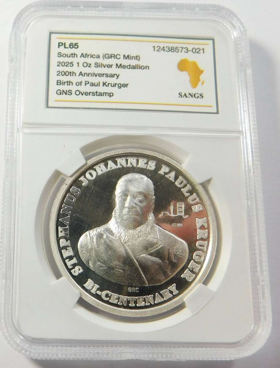 Silver One Ounce Paul Kruger Medal: Sangs PL 65