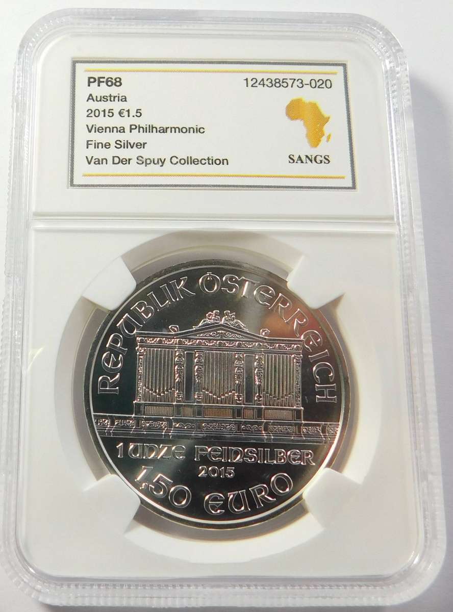 Austria: Silver One Ounce 1.5 Euro 2015: Sangs PF68