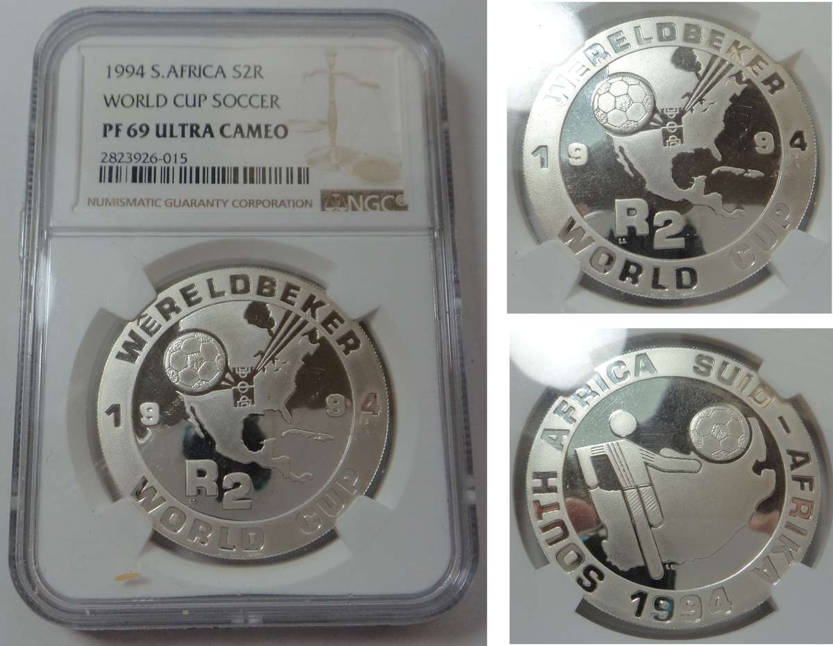 RSA R2 Crown 1994 (World Cup Soccer) NGC PF 69 Ultra Cameo