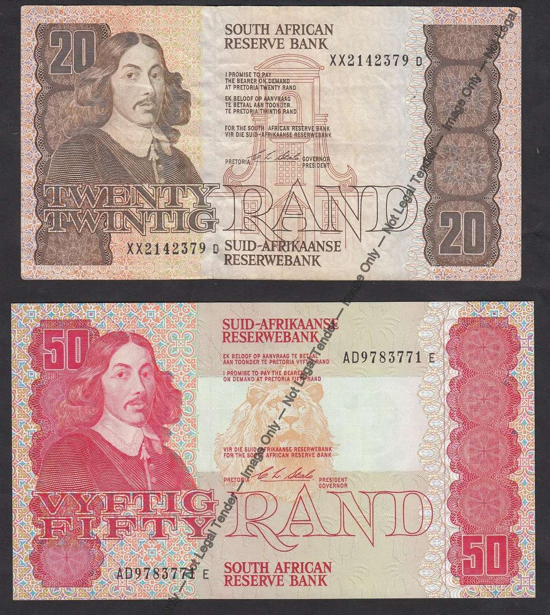 C. Stals R20 (XX) & R50 (AD) notes of 1990