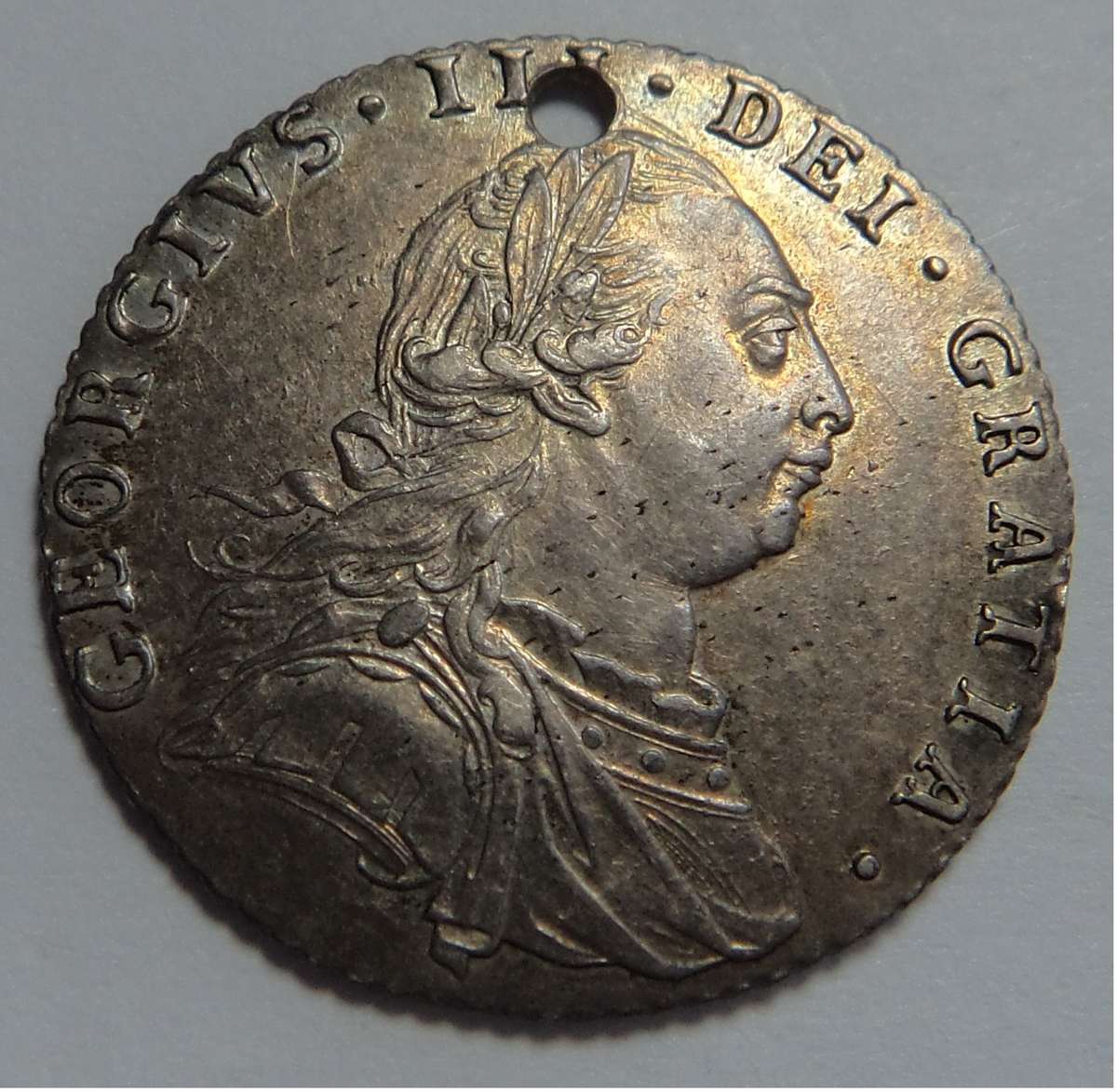 Great Britain: Silver Sixpence of King George III (1787)