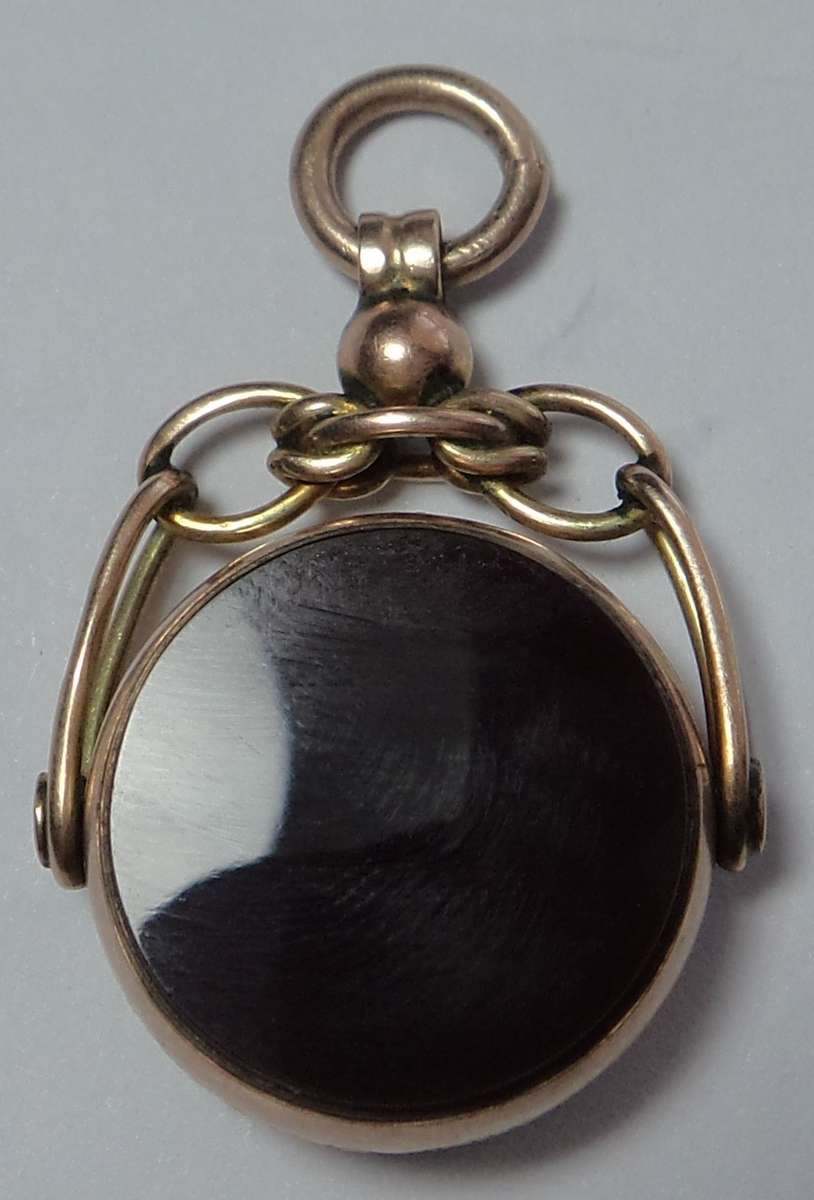 Antique Victorian 9ct GOLD Spinner Fob Pendant 1897