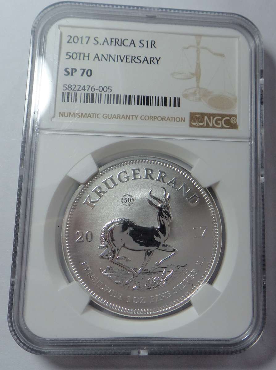 Silver Krugerrand 2017 (50th Anniversary) NGC SP 70