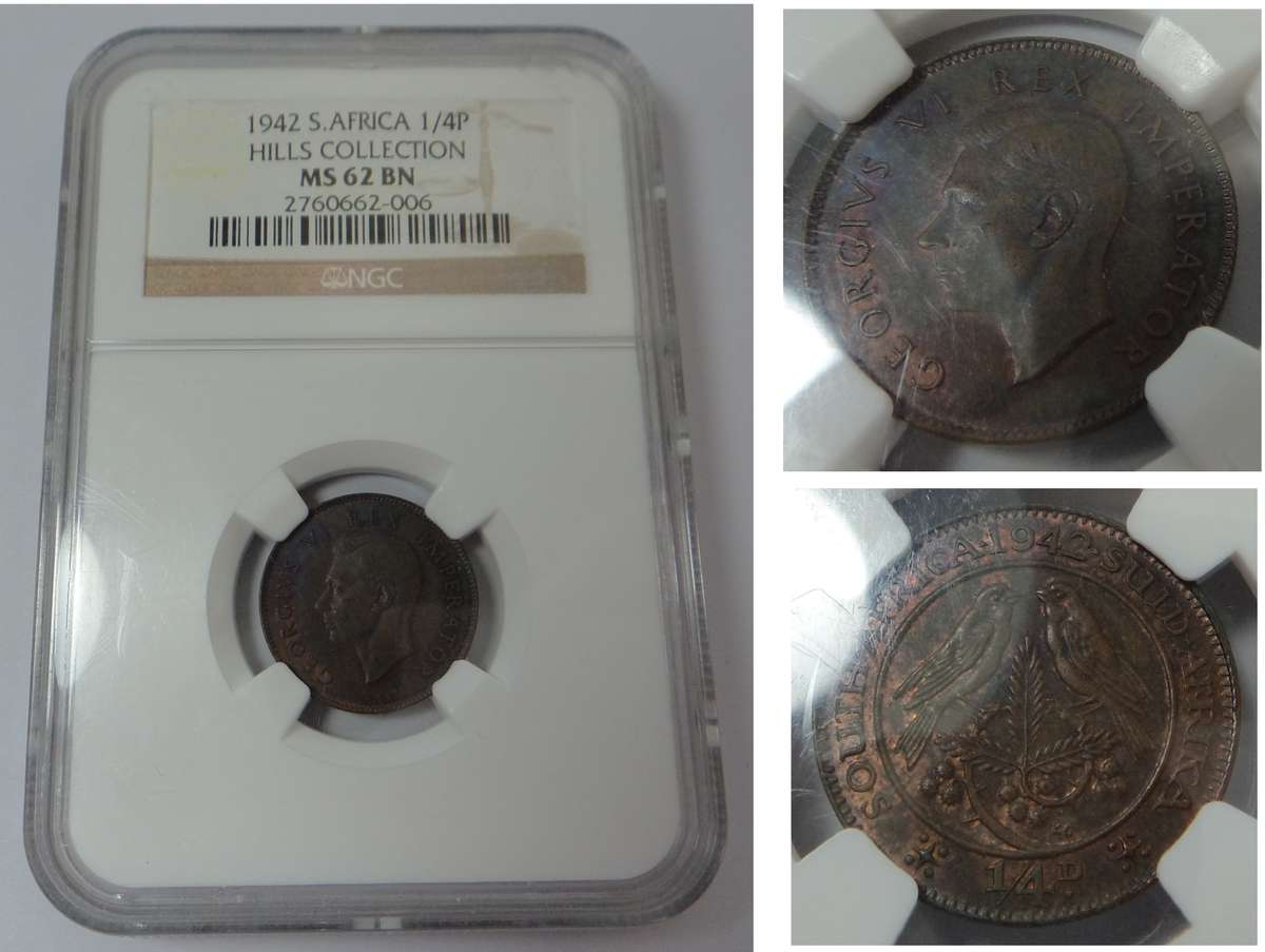 1942 Farthing, Union of SA: NGC MS 62 BN