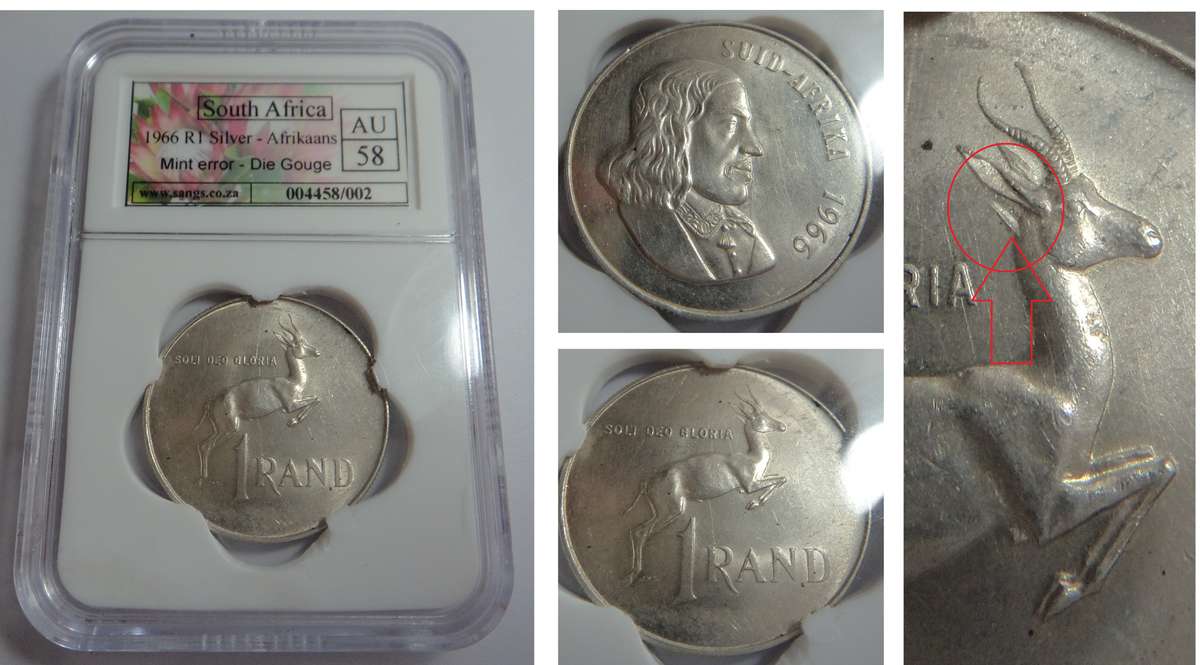 1966 Afrikaans R1, Sangs AU 58 Mint Error