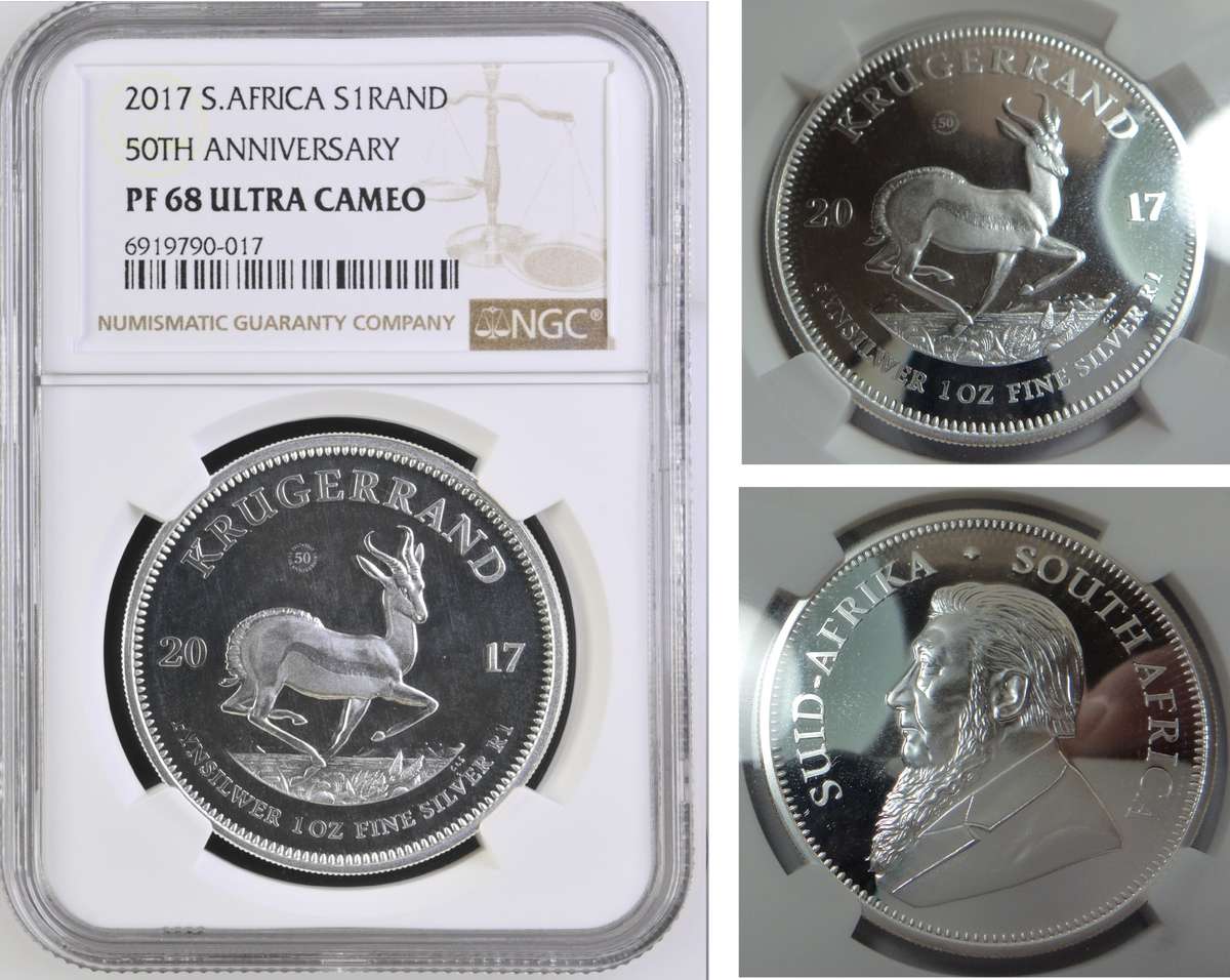 2017 Silver Krugerrand (50th ann.) NGC PF 68 Ultra Cameo