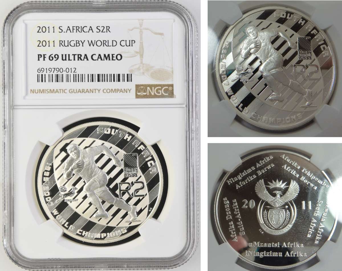 2011 R2 Crown (Rugby World Cup) NGC PF 69 Ultra Cameo