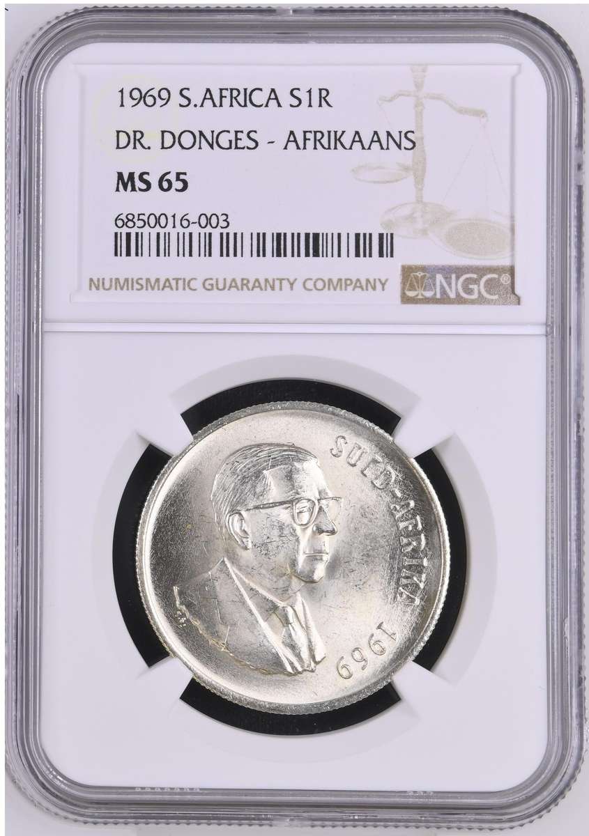1969 (Afrikaans) Silver R1: NGC MS 65