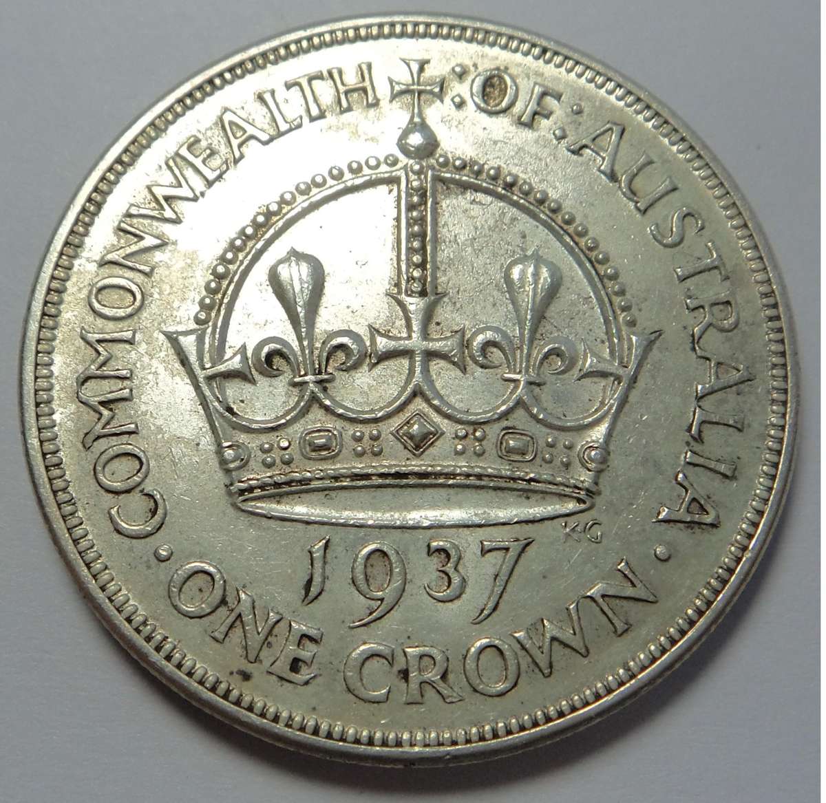 Australia: .925 Sterling Silver Coronation Crown (5/-) of 1937
