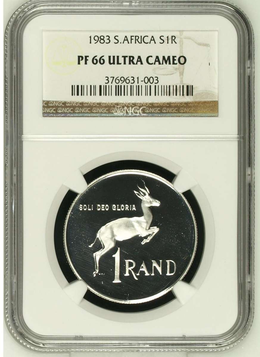 RSA Silver R1 1983 NGC PF66 Ultra Cameo