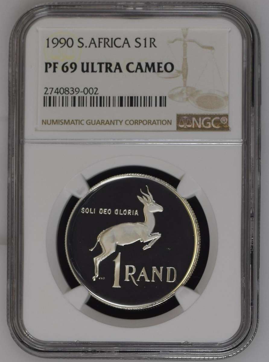 RSA Silver R1 1990 NGC PF69 Ultra Cameo