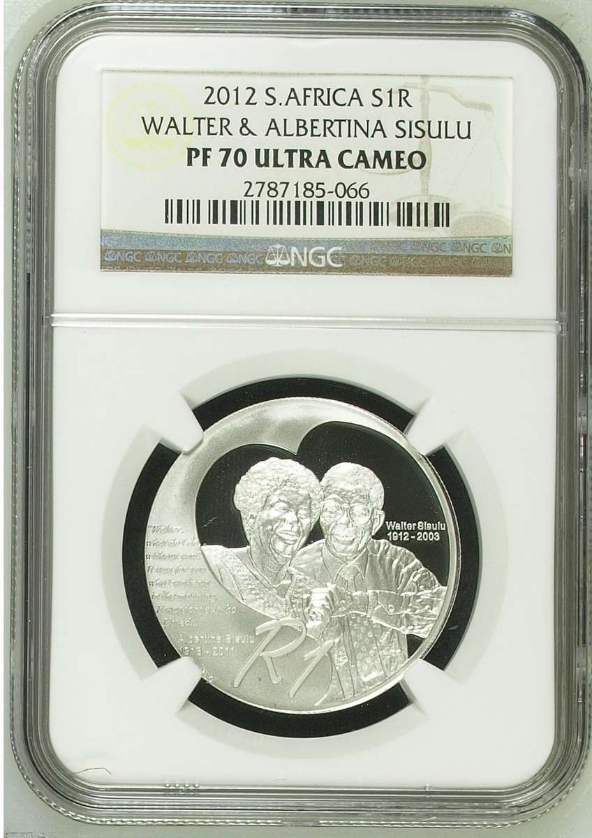 RSA Silver R1 2012 (Sisulus) PF70 Ultra Cameo
