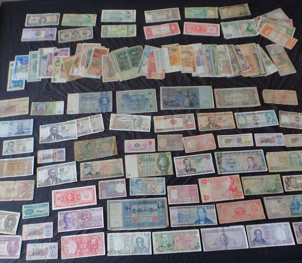 Large Collection of 120 World Banknotes