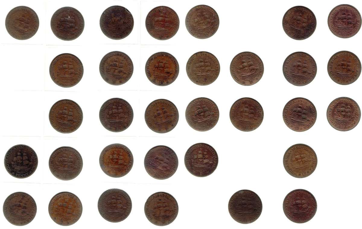 Collection of SA Union Pennies (1923-1960)