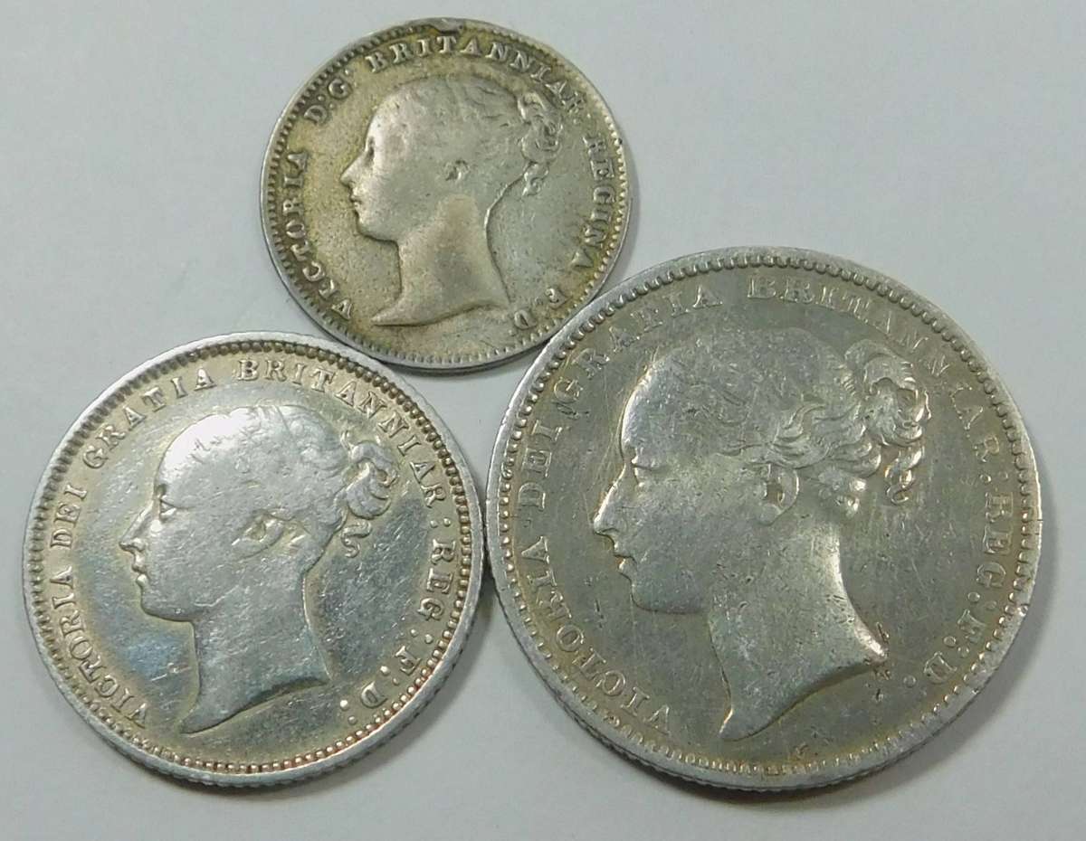 Great Britain: Victorian (Young Head) Silver Coin Set