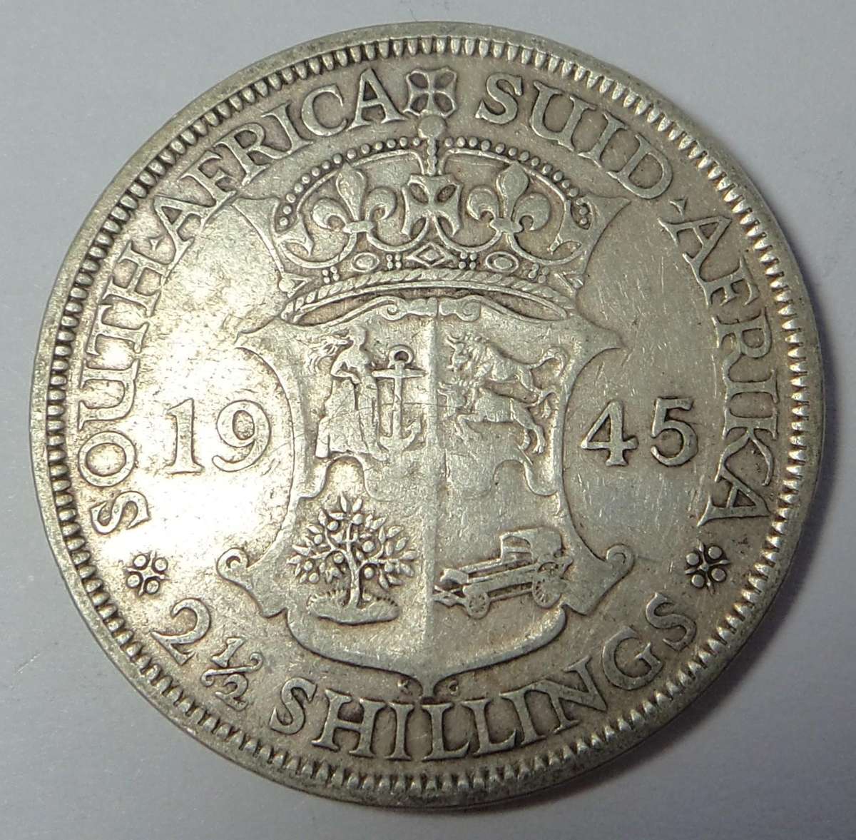 Union of SA: Half-Crown (2/6-) of 1945 (Coin 2 of 2)