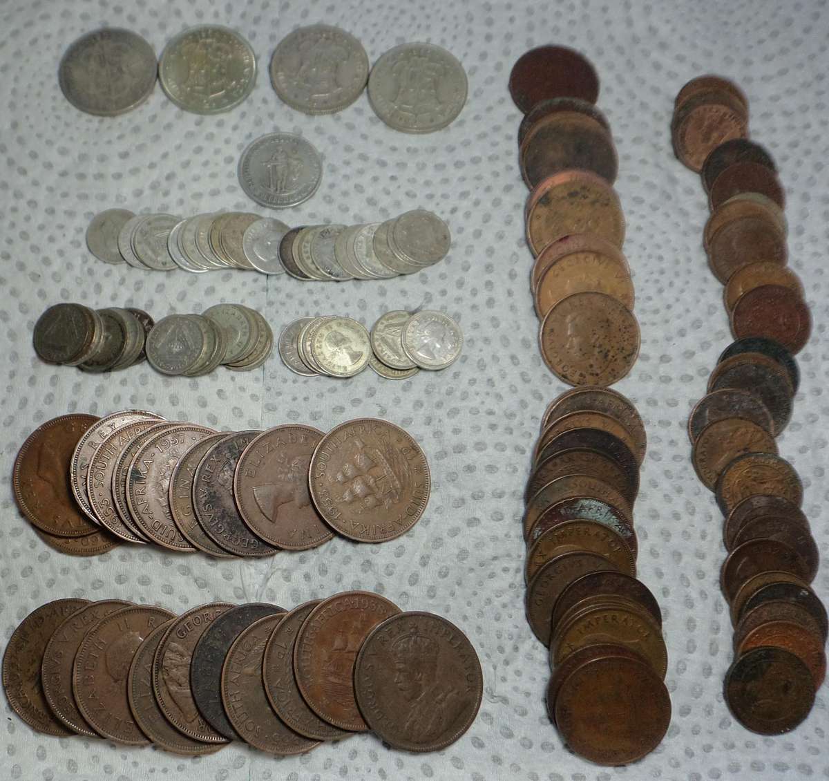 Union of South Africa: Collection of Copper & Silver Coins