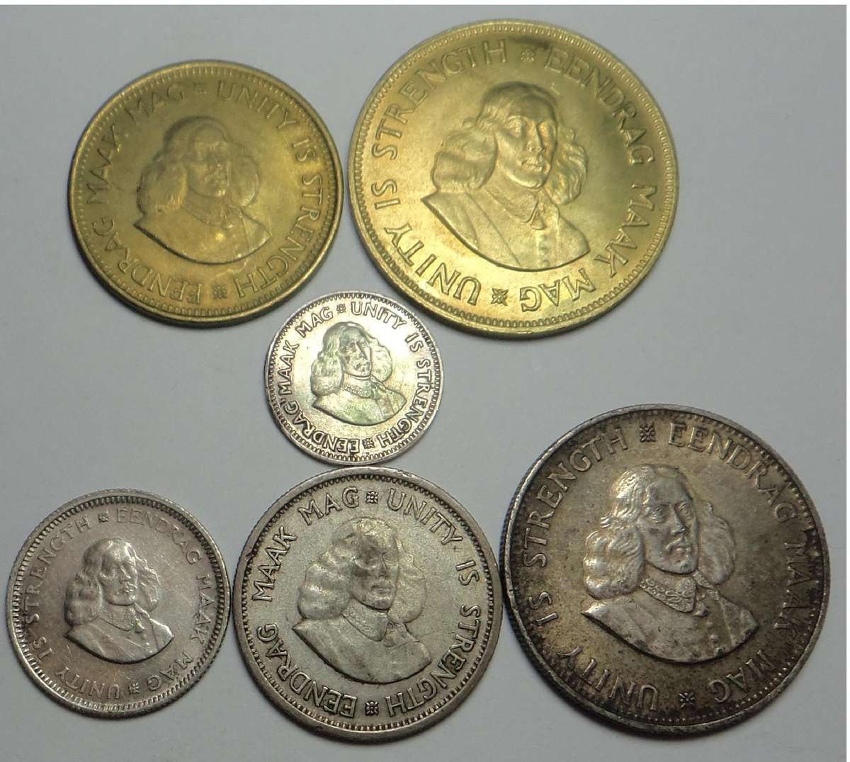 RSA: 1st decimal Type Set from ½c up to Silver 20c (2 sets available)