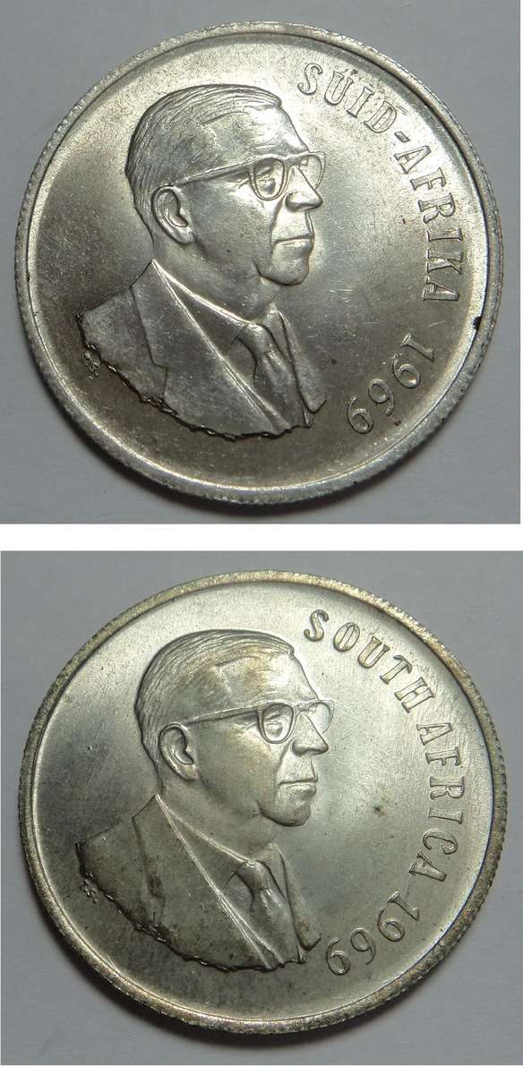 Republic of SA: Eng. & Afr. Silver R1s of 1969 (2 sets available)