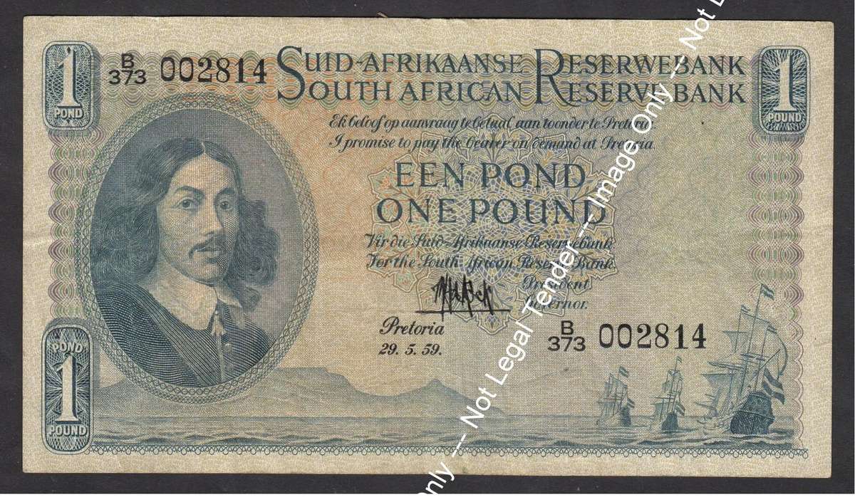 Union of South Africa: One Pound of 29.5. 1959