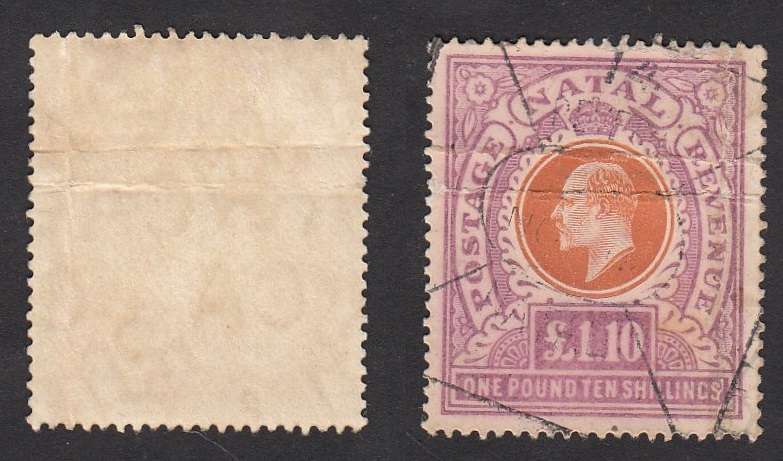 Natal £1.10s Orange & Purple (1908)