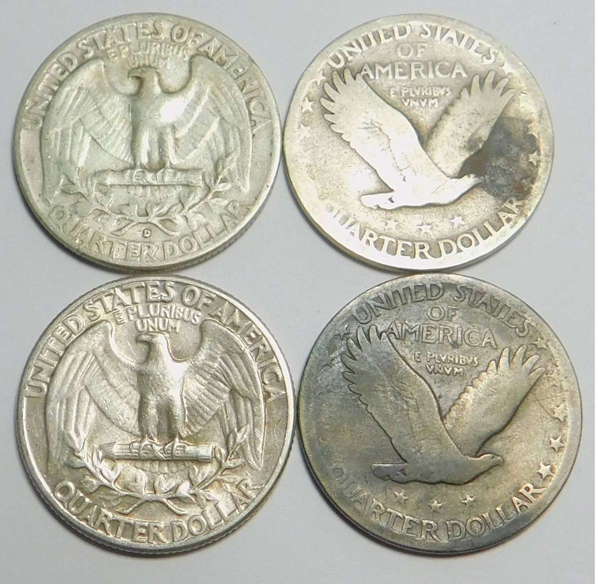 USA Silver Set: 4 x Quarter Dollars