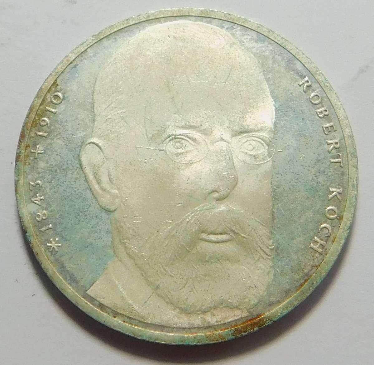 Germany Silver 10-Mark 1993 (Robert Koch)