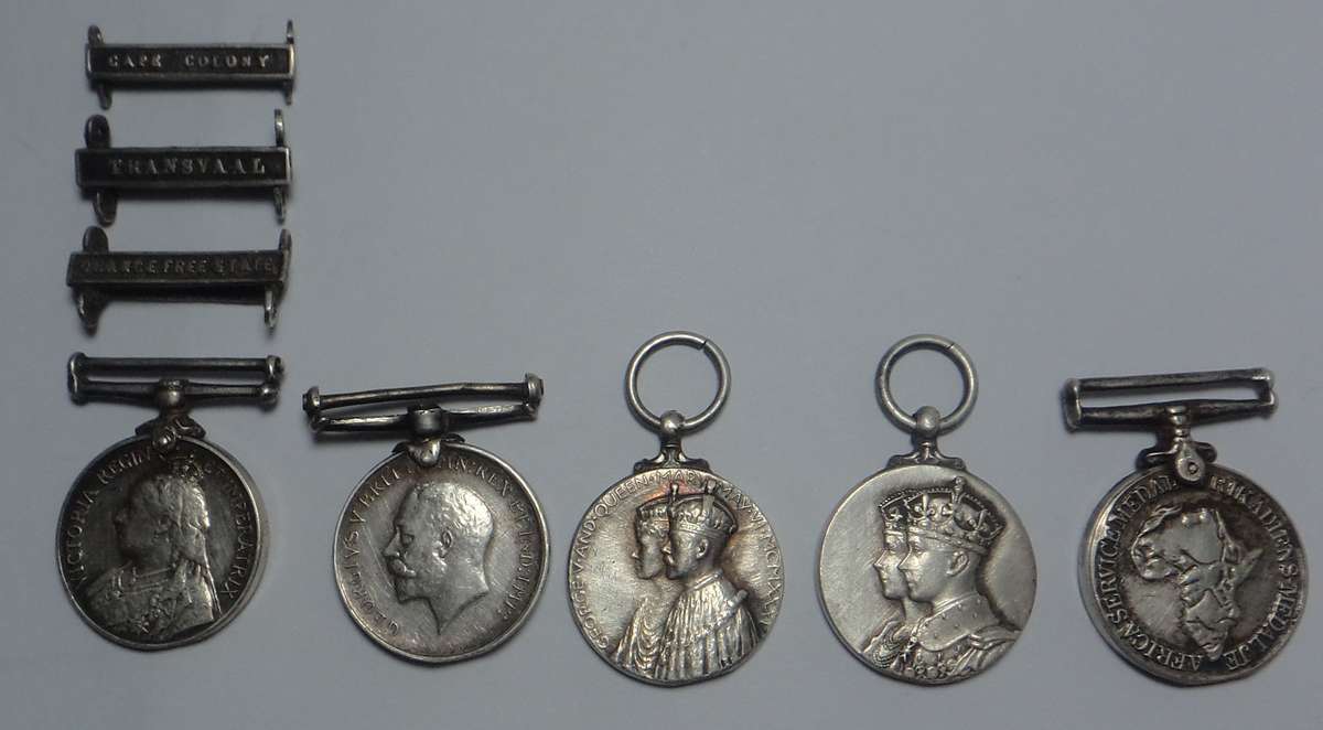 Five Miniature Silver Medals incl. Boer War Queens Medal