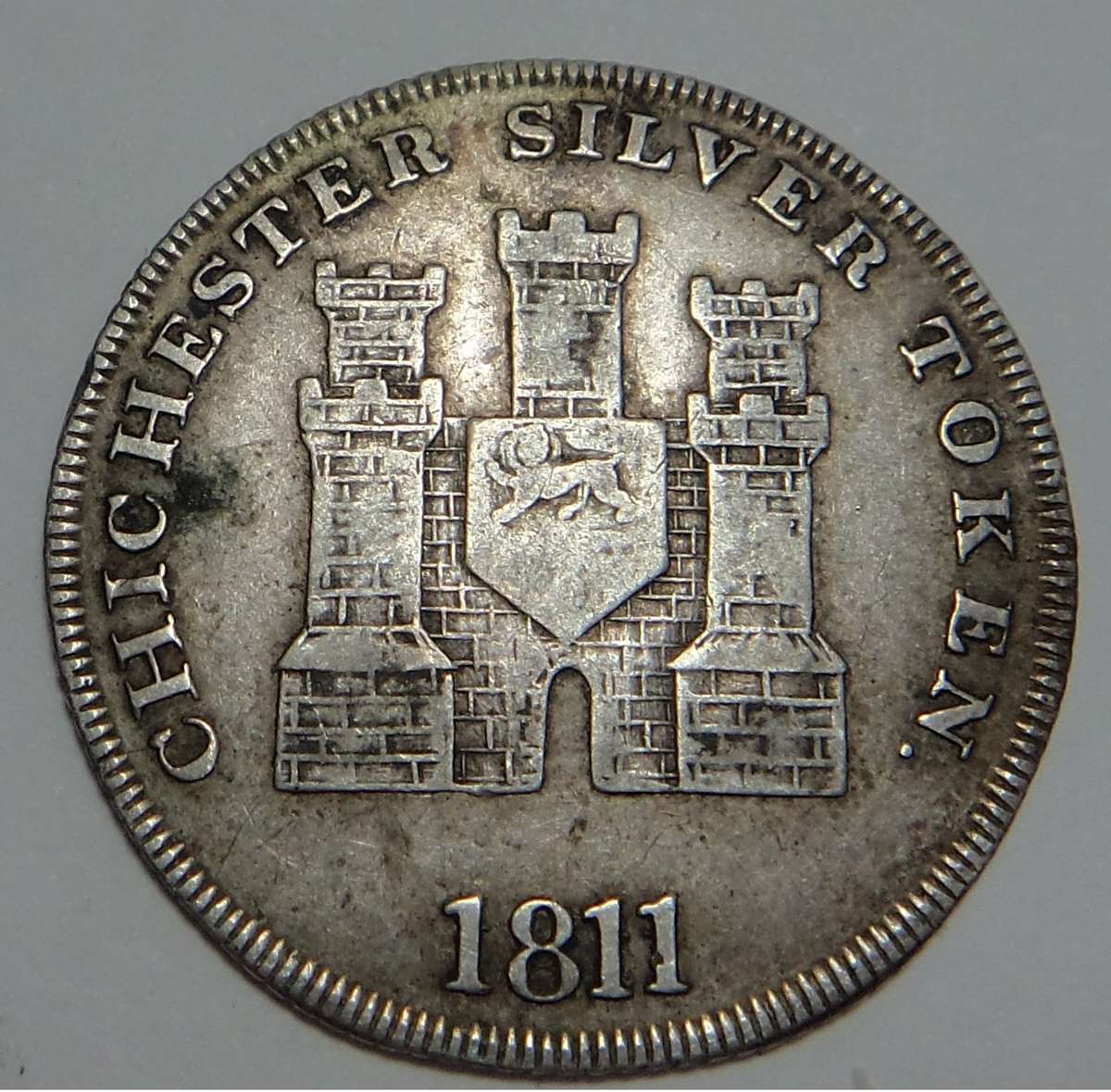 Chichester Silver Token of 1811 for 12 Pence (Shilling) Very Scarce