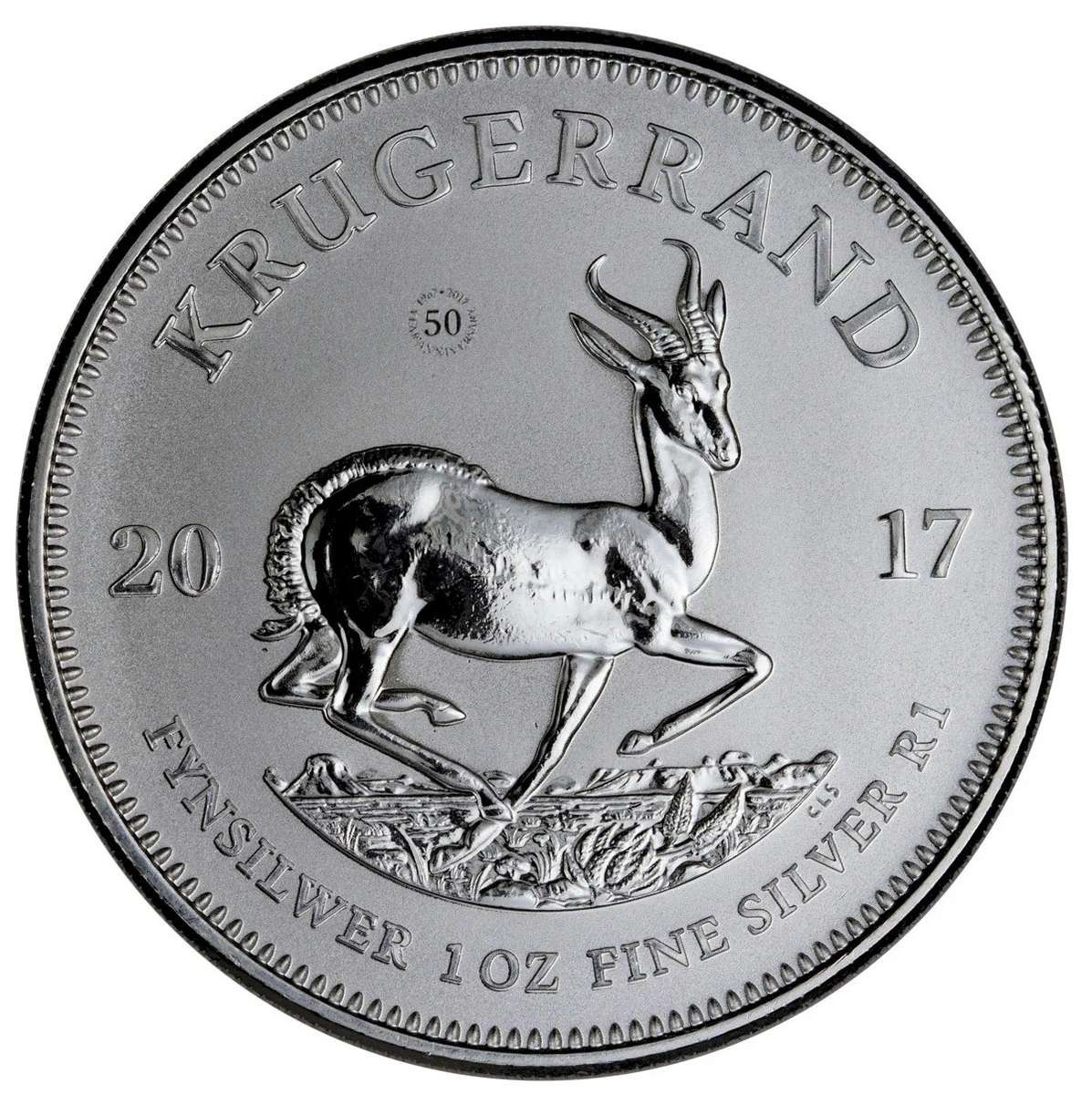 2017 SA 50th Ann. Privy Krugerrand 1oz .999 Silver(9 available)