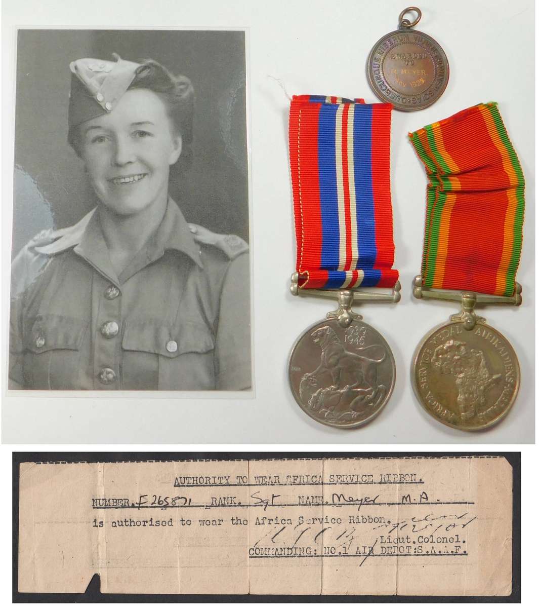 WW2 Medals to a Woman: F 265871 M.A. Meyer
