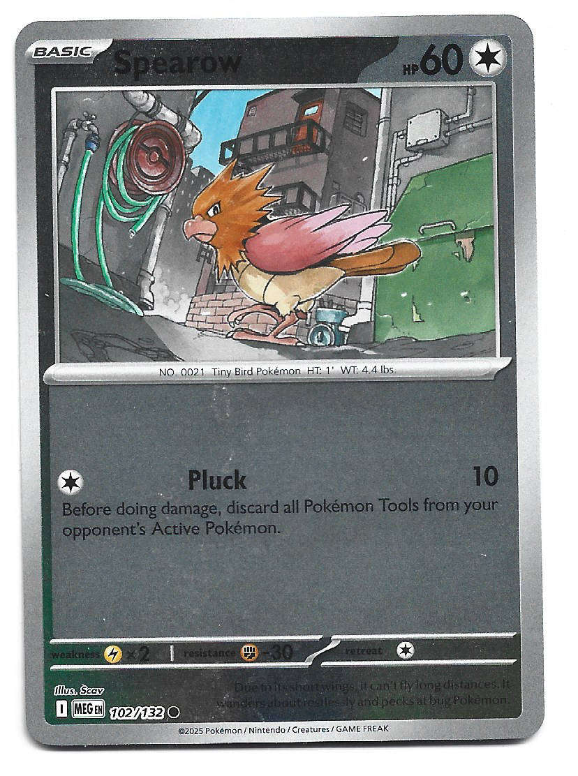 SPEAROW - REVERSE HOLO  102/132 POKEMON TCG MEGA EVOLUTION TRADING CARD